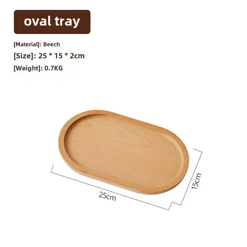 Oval Wooden Tray Solid Wood Rectangular Plate Black Walnut Afternoon Tea Coffee Tray Exquisite Small Tray