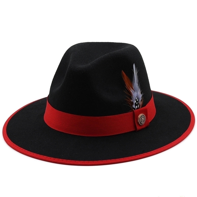 Unisex Fashion Solid Color Flat Eaves Fedora Hat