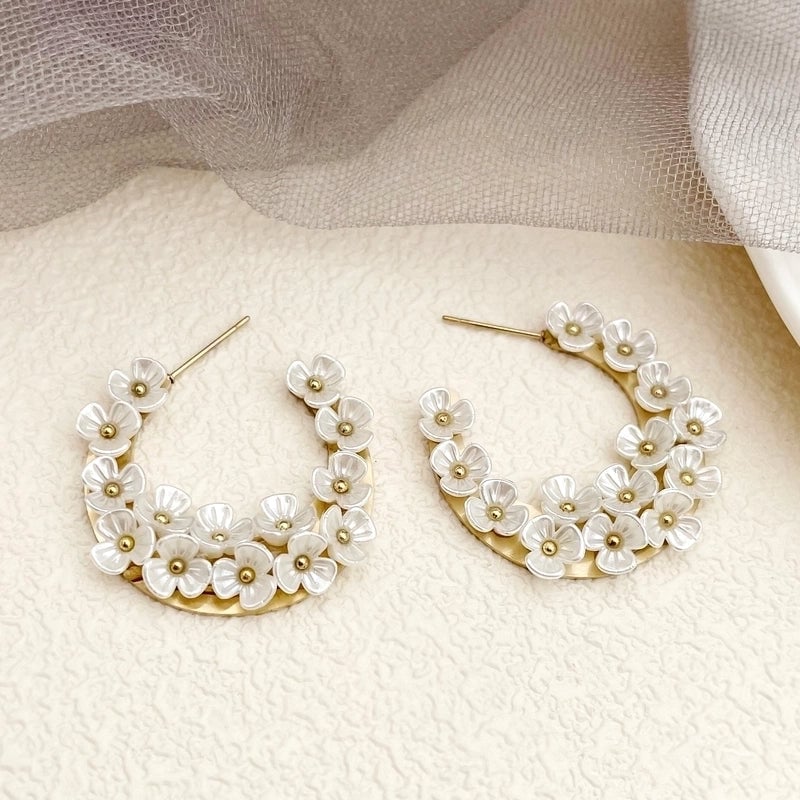 1 Pair Casual Sweet IG Style Flower 304 Stainless Steel 14K Gold Plated Ear Studs
