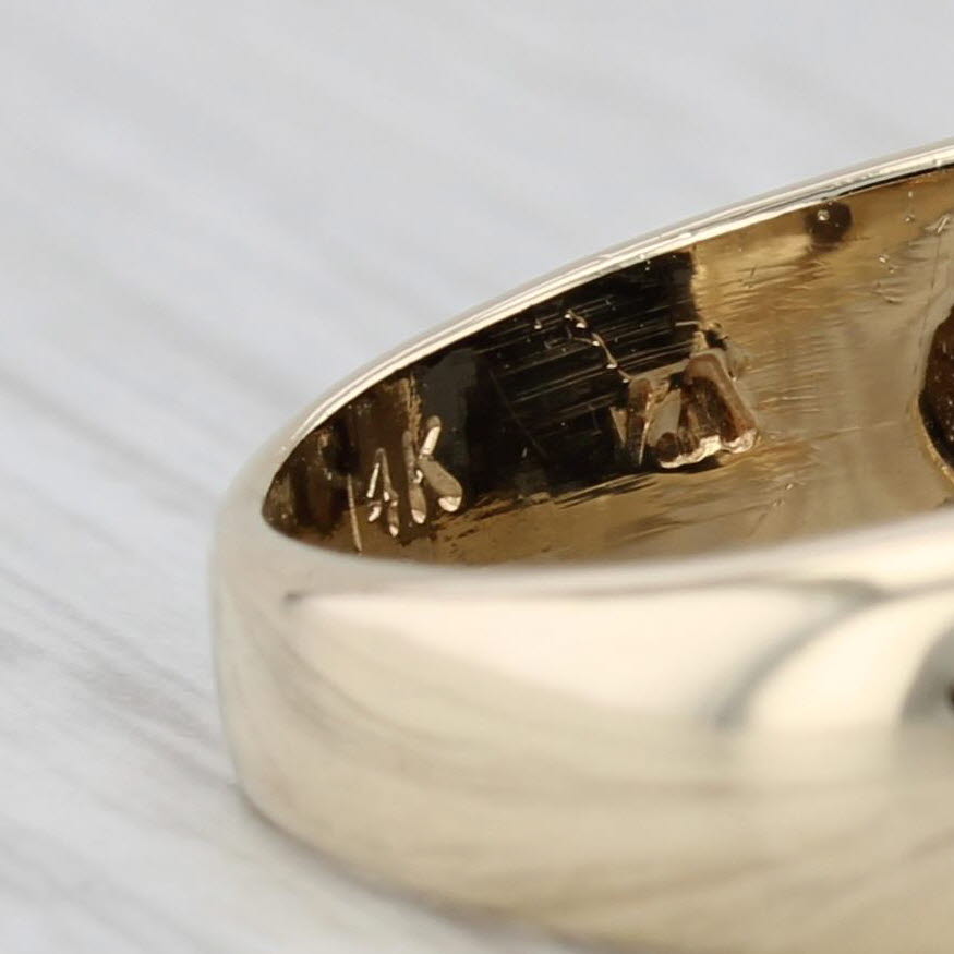 Onyx Mosaic Domed Ring 14k Yellow Gold Size 6.5