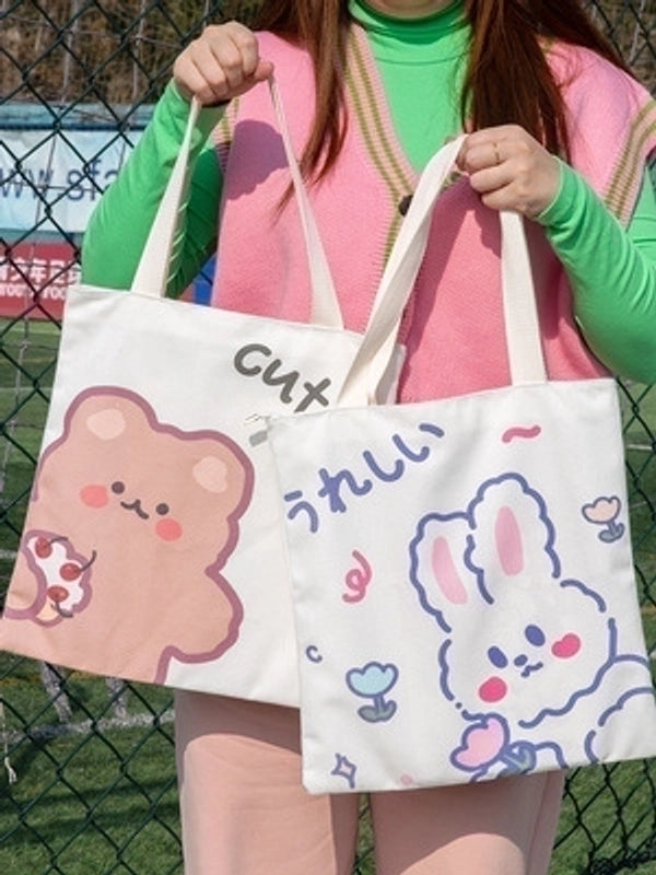 Women's Fashion Cartoon Letter Shopping Bags