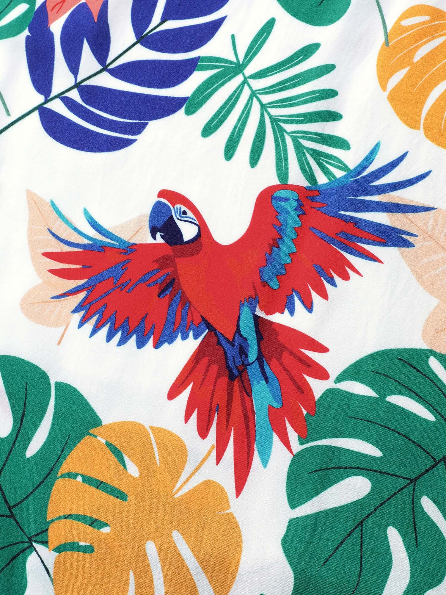 Rayon Groovy Tropical Print Midi Dress