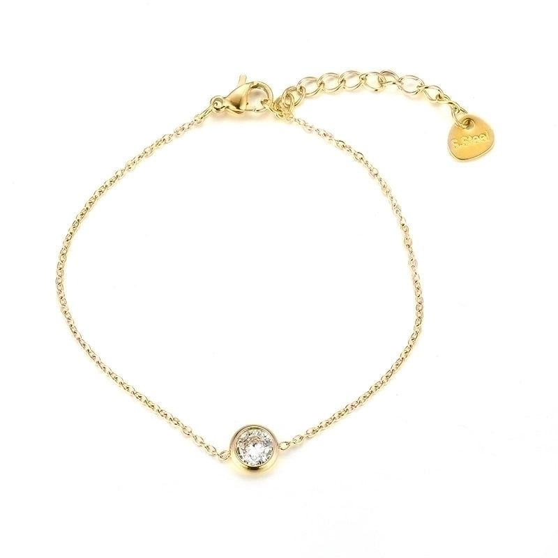 Elegant Minimalist Round 304 Stainless Steel Artificial Rhinestones Bracelets In Bulk