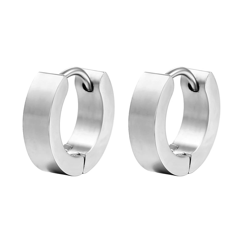 1 Piece Punk Round Plating 201 Stainless Steel 18K Gold Plated Hoop Earrings