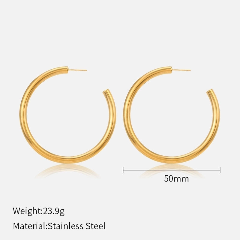 1 Pair Minimalist Solid Color Plating 304 Stainless Steel Stainless Steel Earrings
