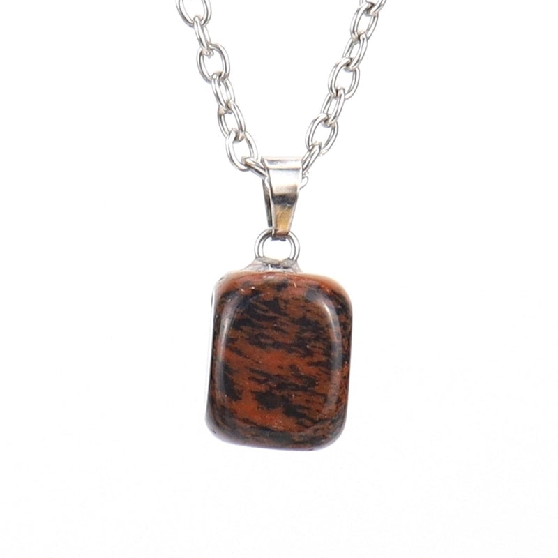 Minimalist Geometric Natural Stone Ferroalloy Knitting Pendant Necklace