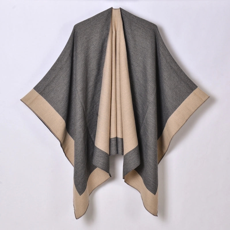 Women's Casual Color Block Imitation Cashmere Shawl