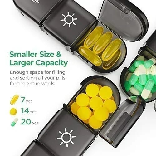 (🔥 Summer Hot Sale - Save 50% OFF) 21 Grid Black Pill Box Sorting Box. Buy 2 Free Shipping
