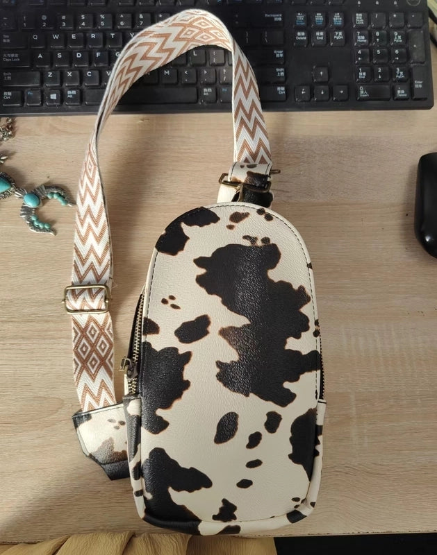 Women's Fashion Color Block Plaid Pu Leather Waist Bags