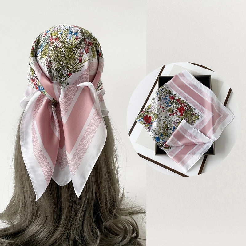 Women's Casual Hip-Hop Sports Paisley Satin Printing And Dyeing Silk Scarf