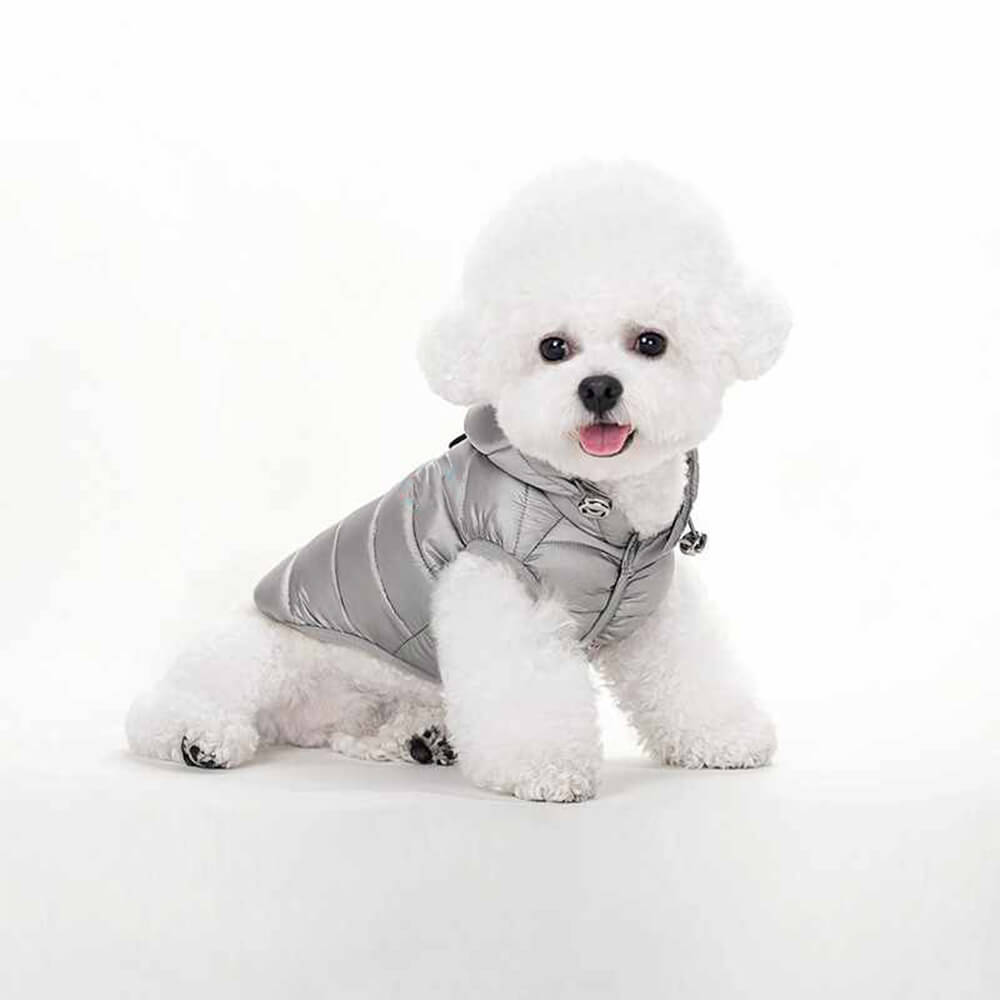 Trendy Lightweight Warm Dog Hooded Vest with D-Ring Leash