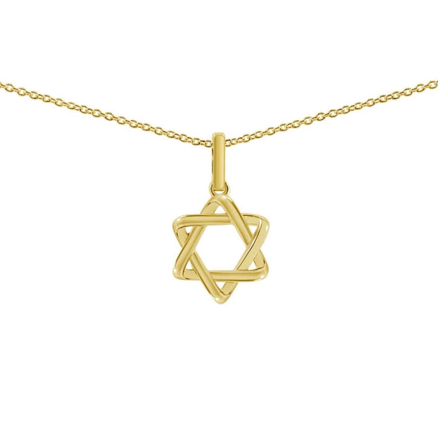 Curvy Star of David Necklace - Gold. White Gold or Rose Gold