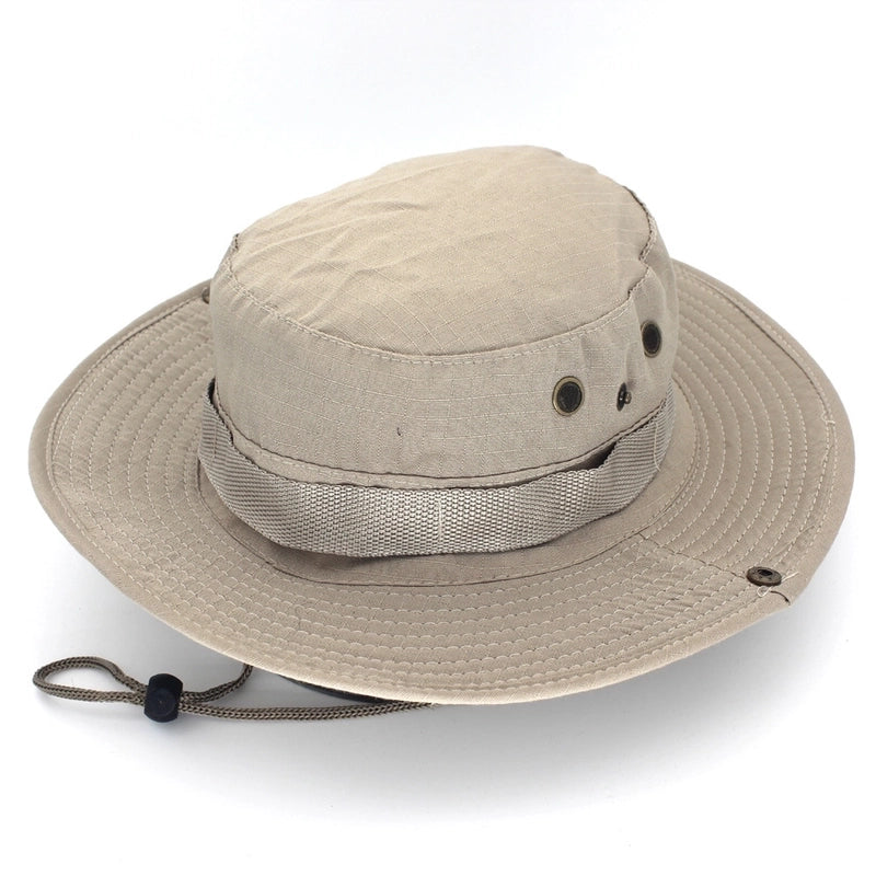 Adults Casual Solid Color Camouflage Flat Eaves Bucket Hat