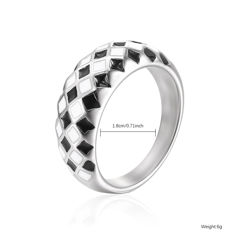 Elegant Minimalist Classic Style Round Stainless Steel Titanium Steel Gold Plated Polishing Plating Rings