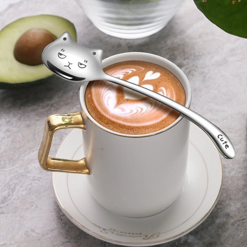 Cute Cat 304 Stainless Steel Spoon 1 Piece