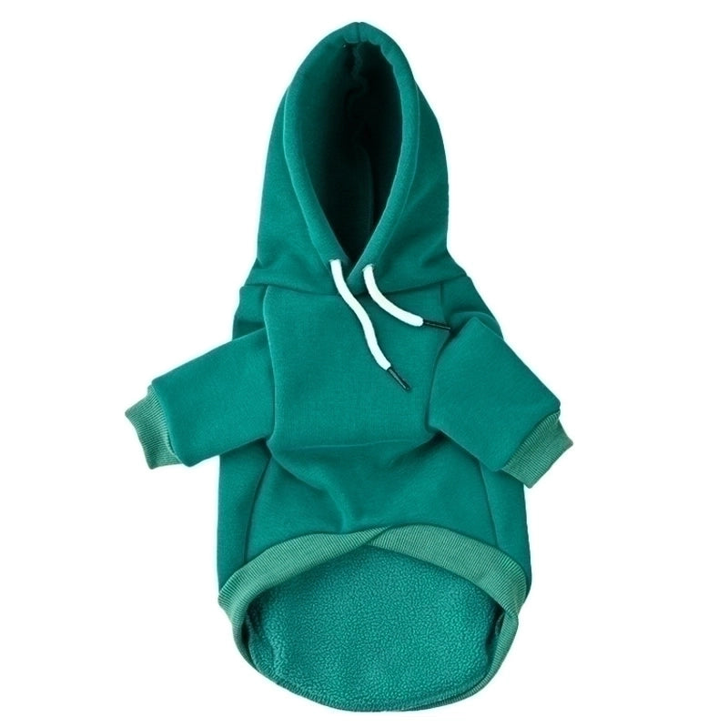 New Pure Color Cotton Pet Hooded Dog Clothes