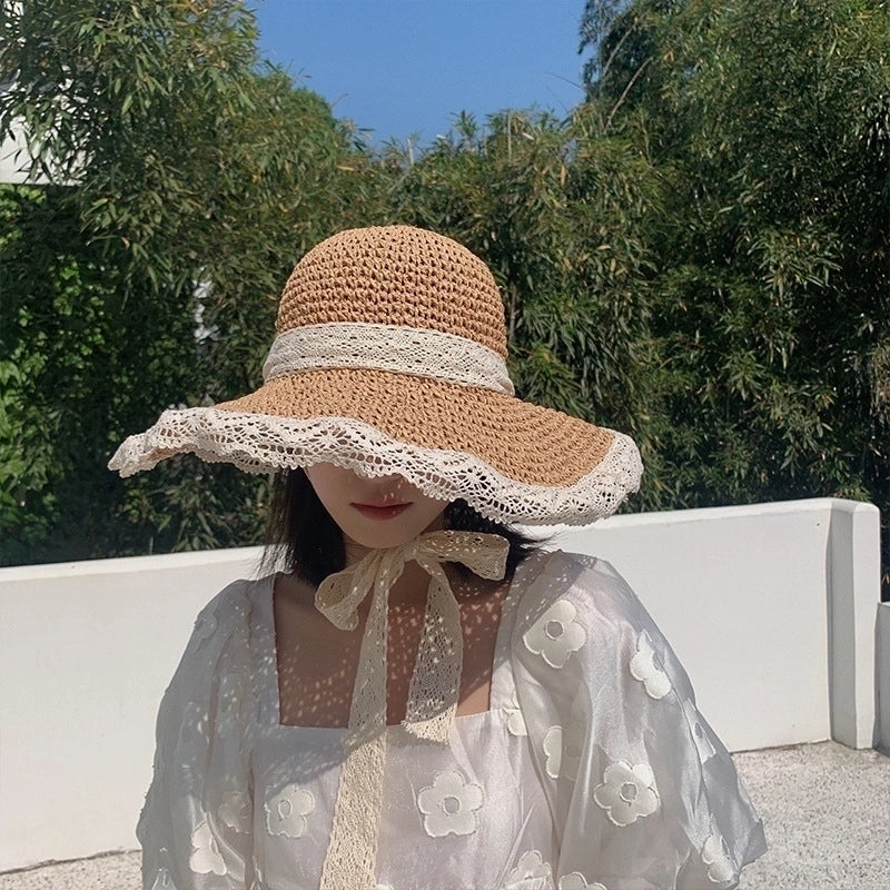 Women's Vacation Minimalist Bow Knot Big Eaves Sun Hat
