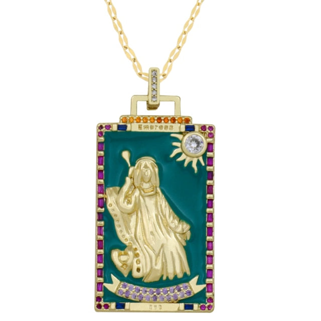 Diamond Tarot Card Necklaces