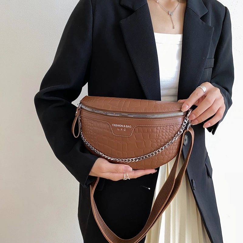 Women's Streetwear Solid Color Pu Leather Waist Bags