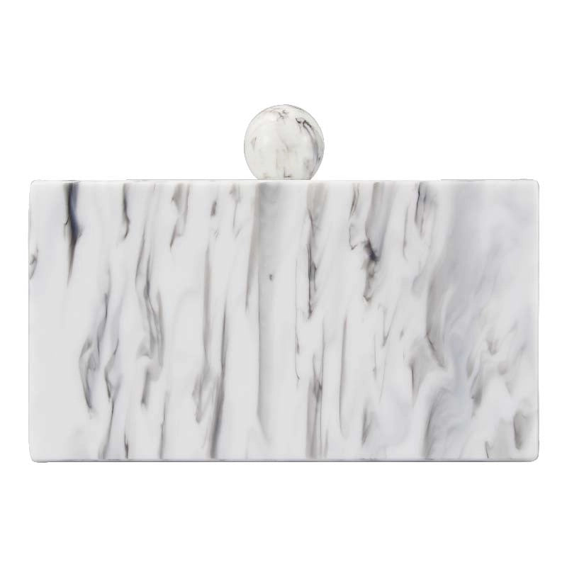 Pink Sky Blue Yellow Arylic Marble Square Evening Bags