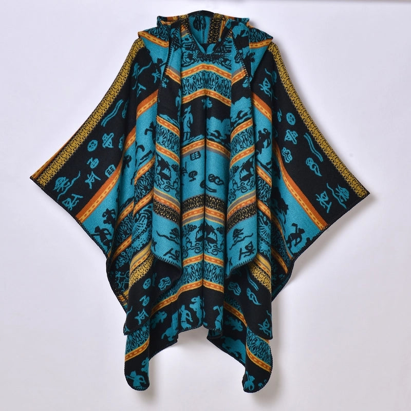 Women's Retro Ethnic Style Geometric Polyester Acrylic Shawl