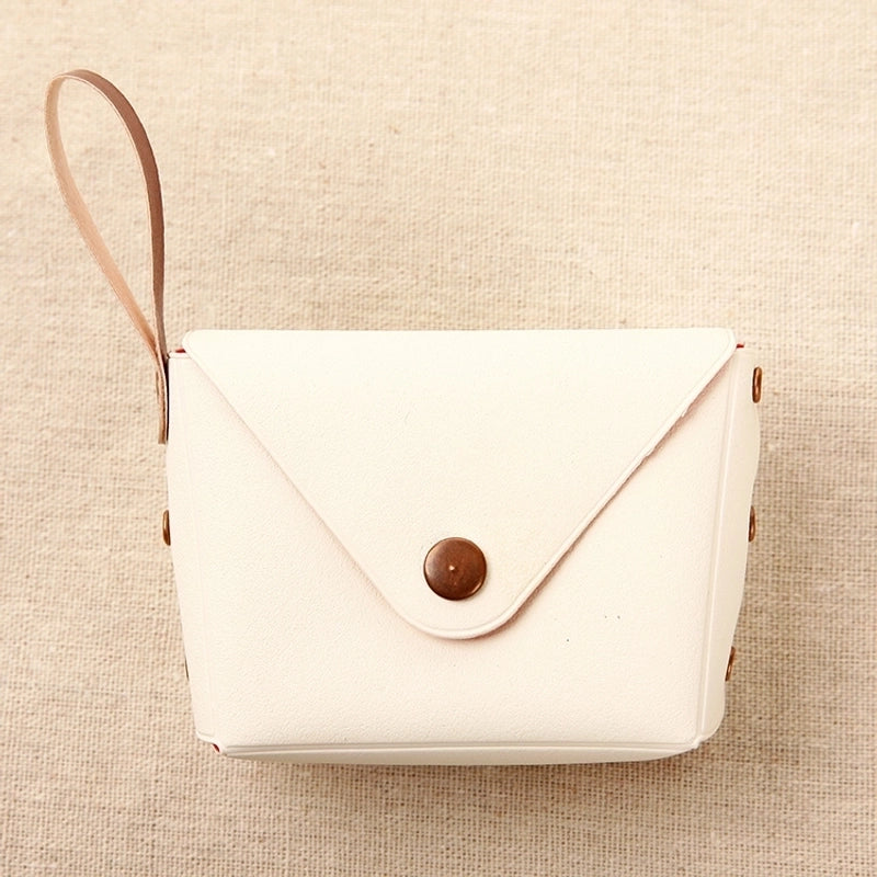 Unisex Solid Color Pu Leather Buckle Coin Purses