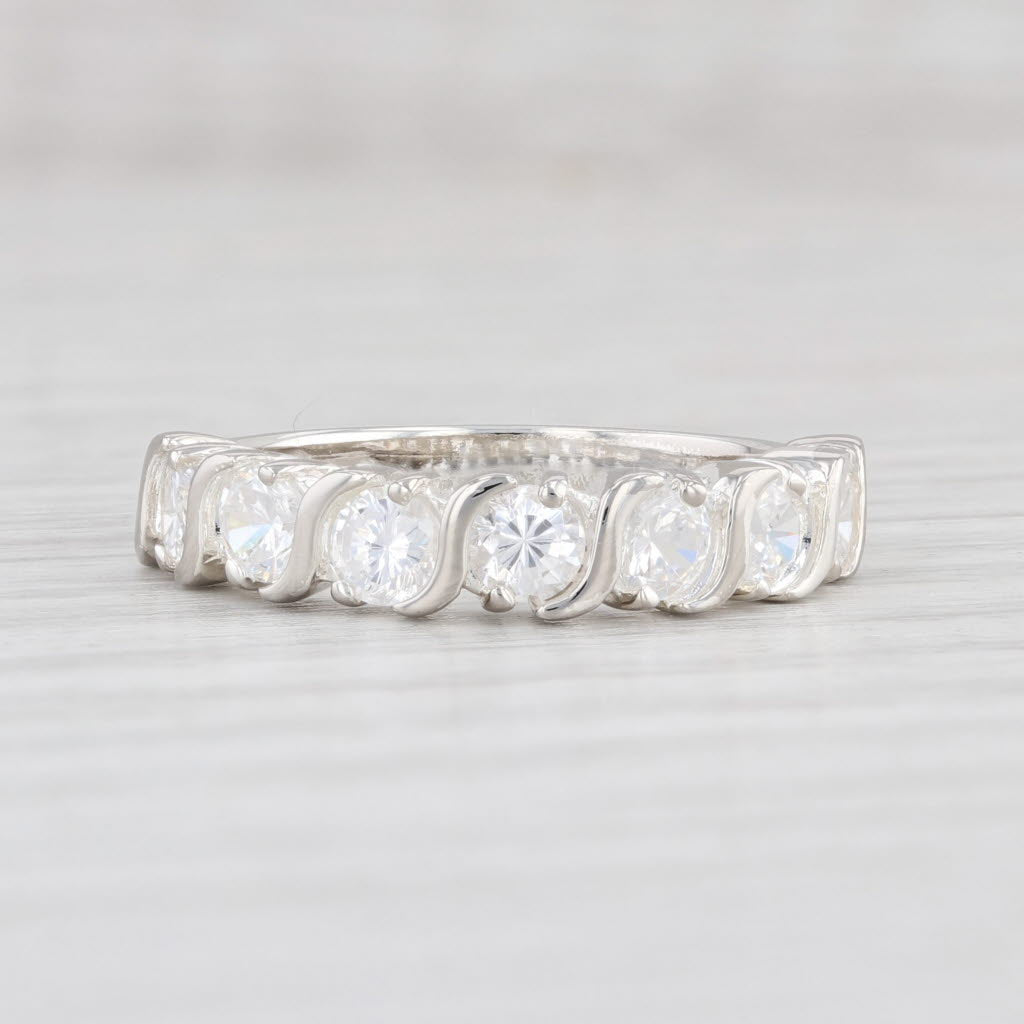 New CZ Ring Sterling Silver Size 7 Stackable Cubic Zirconia Wedding Band