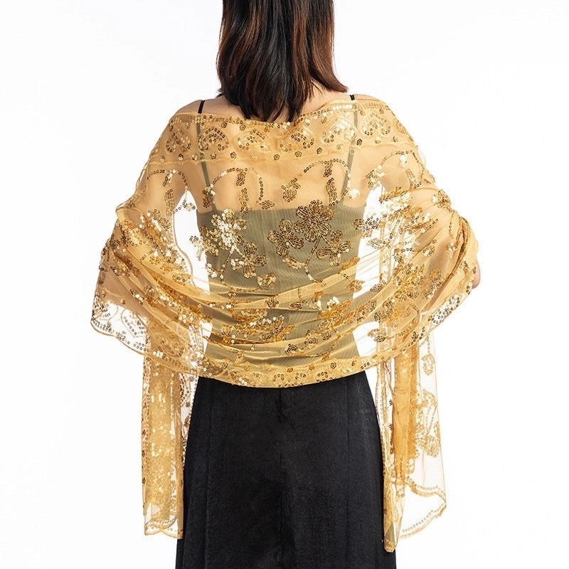 Hot New Arrival Sequin Shawl Wedding Dress Evening Dress Cheongsam Shawl Bridesmaid Shawl Scarf Women