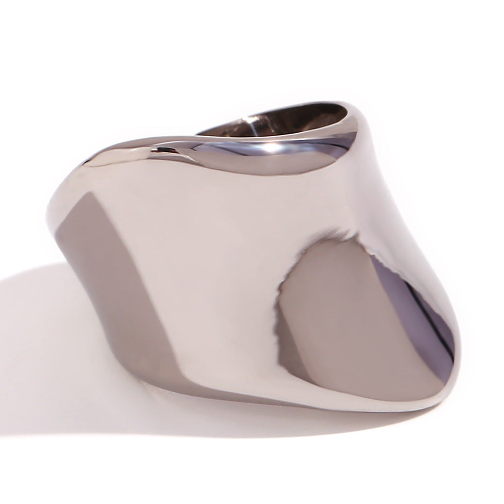 Fashion Creative Circle Geometric Stainless Steel 18K Gold Plated Rings