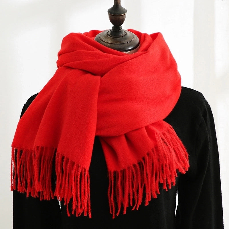 Women's Minimalist Solid Color Imitation Cashmere Scarf