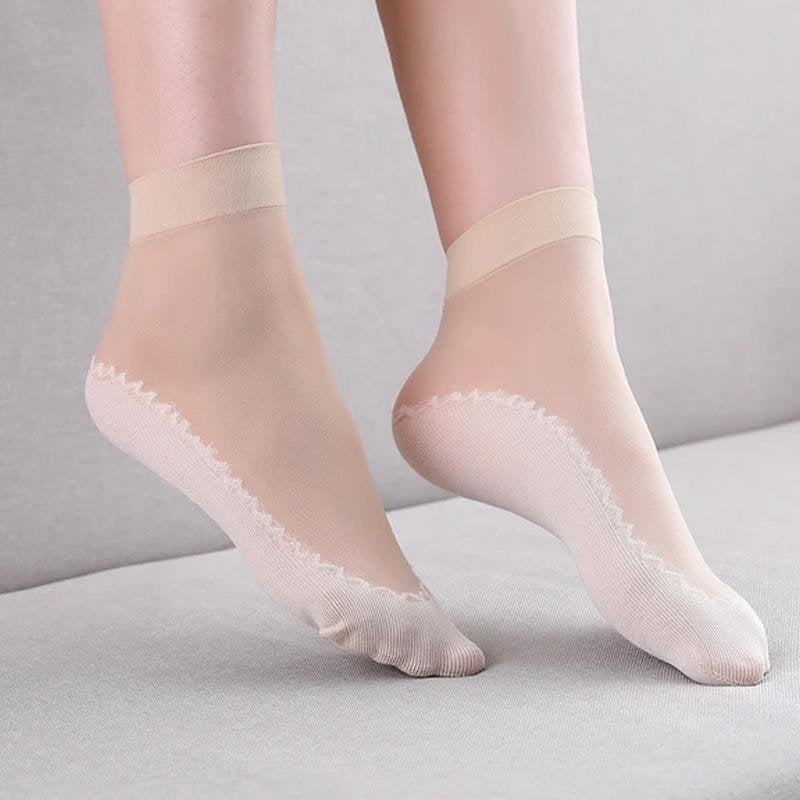 Silky Anti-Slip Cotton Socks5 pairs/set