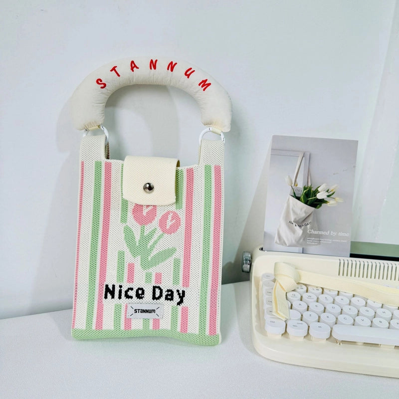 Women's Small Polyester Animal Letter Streetwear Square Magnetic Buckle Handbag