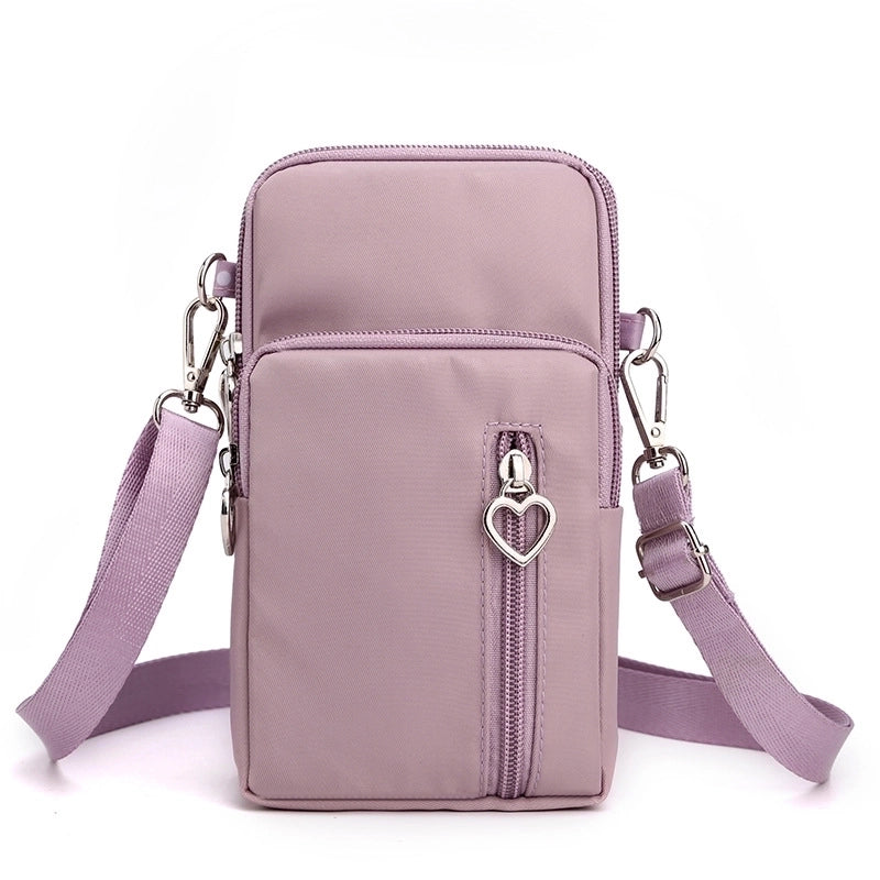Women'S Nylon Solid Color Fashion Zipper Phone Wallet