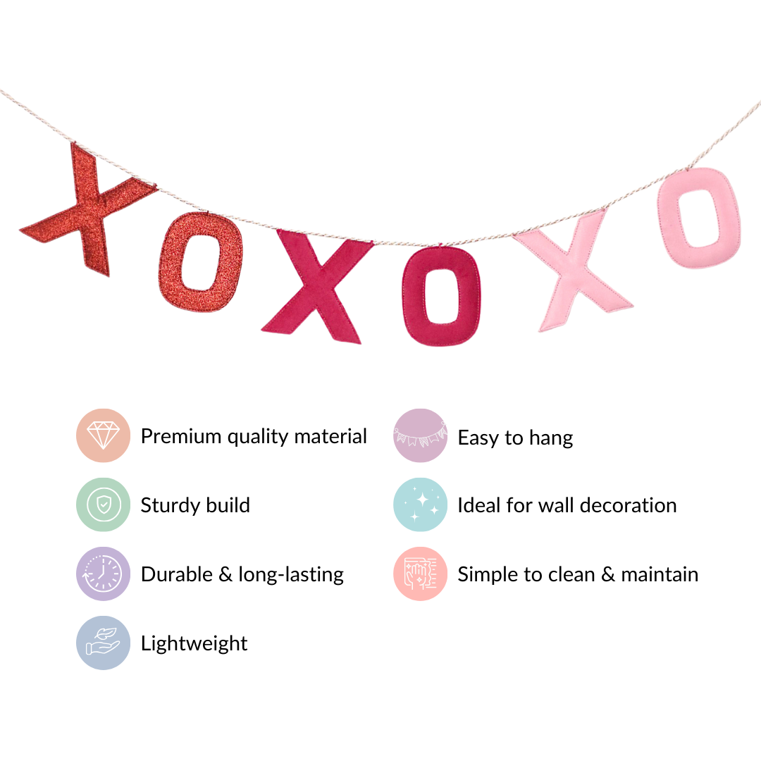 XOXO Ombre Bunting For Wall Decoration Multicolour 78 Inch