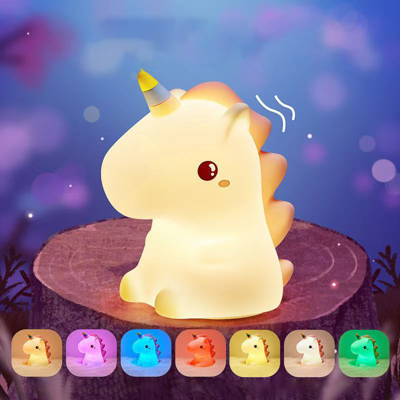 Squishy Silicone Unicorn LED Night Light - Perfect Gift for Kids and Girls