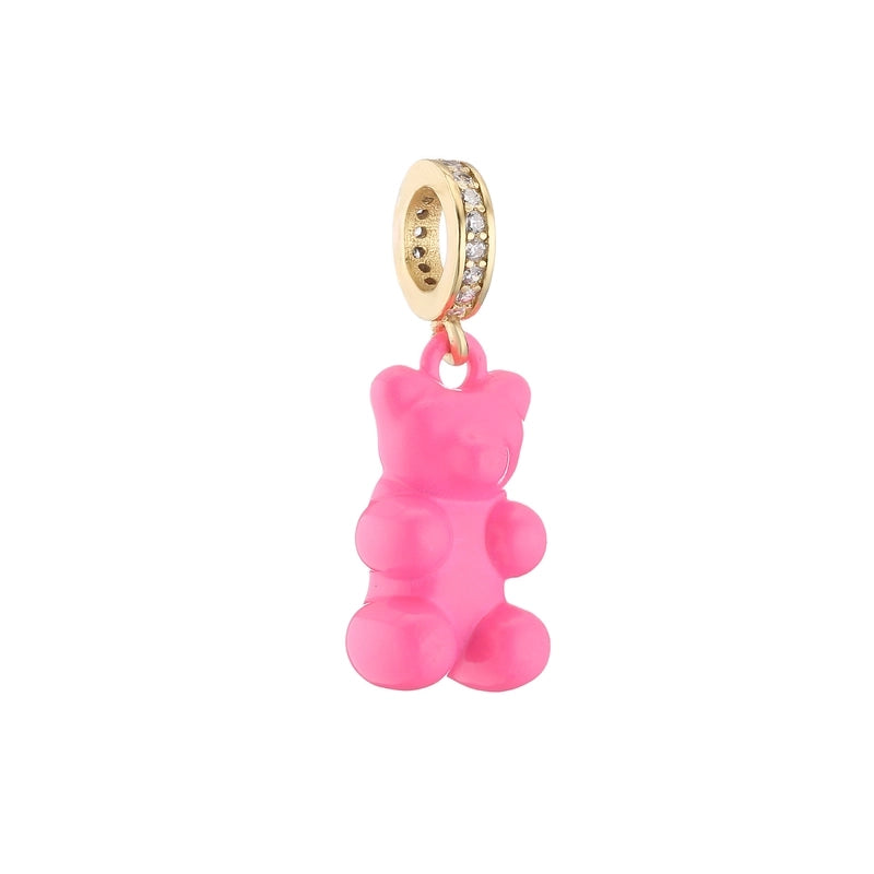 Jewelry Painted Bear Color Pendant Copper Jewelry Accessories Diy Jewelry Necklace Bracelet