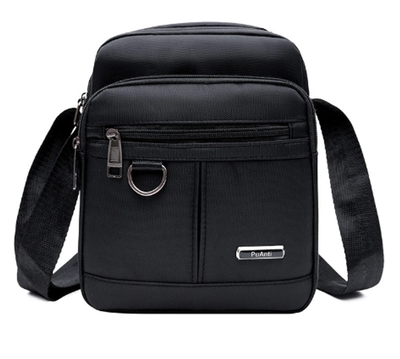 Men's Oxford Cloth Solid Color Streetwear Square Zipper Shoulder Bag