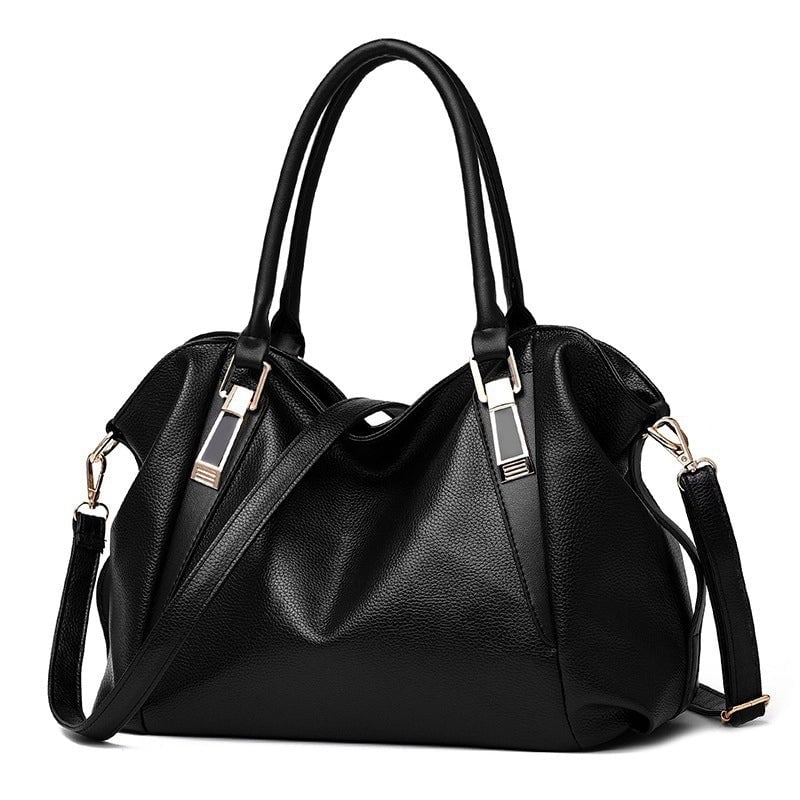 Women's Pu Leather Solid Color Elegant Square Zipper Handbag