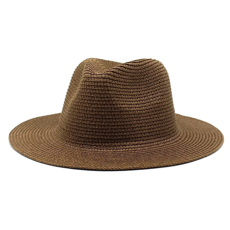 Unisex Minimalist Solid Color Flat Eaves Fedora Hat