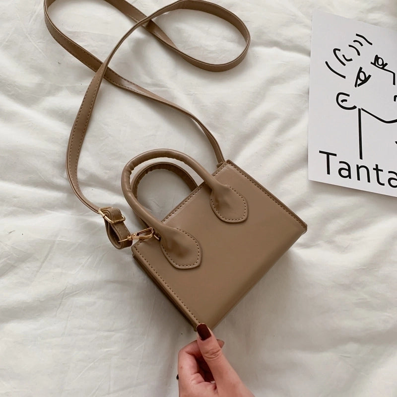 Retro Solid Color Messenger Square Bag