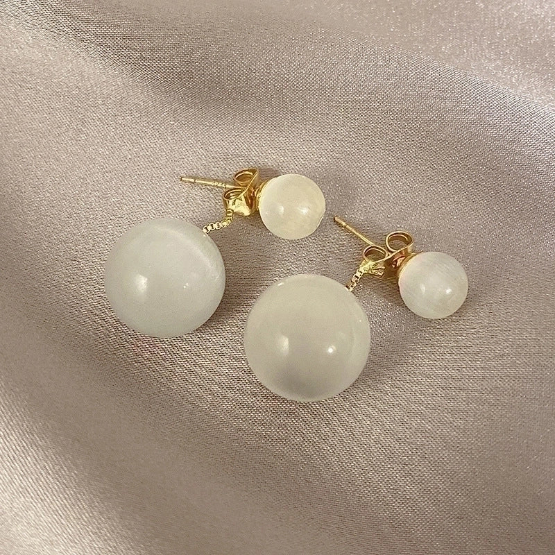 1 Pair Retro Square Flower Twist Inlay Copper Artificial Pearls Opal Zircon Copper Earrings