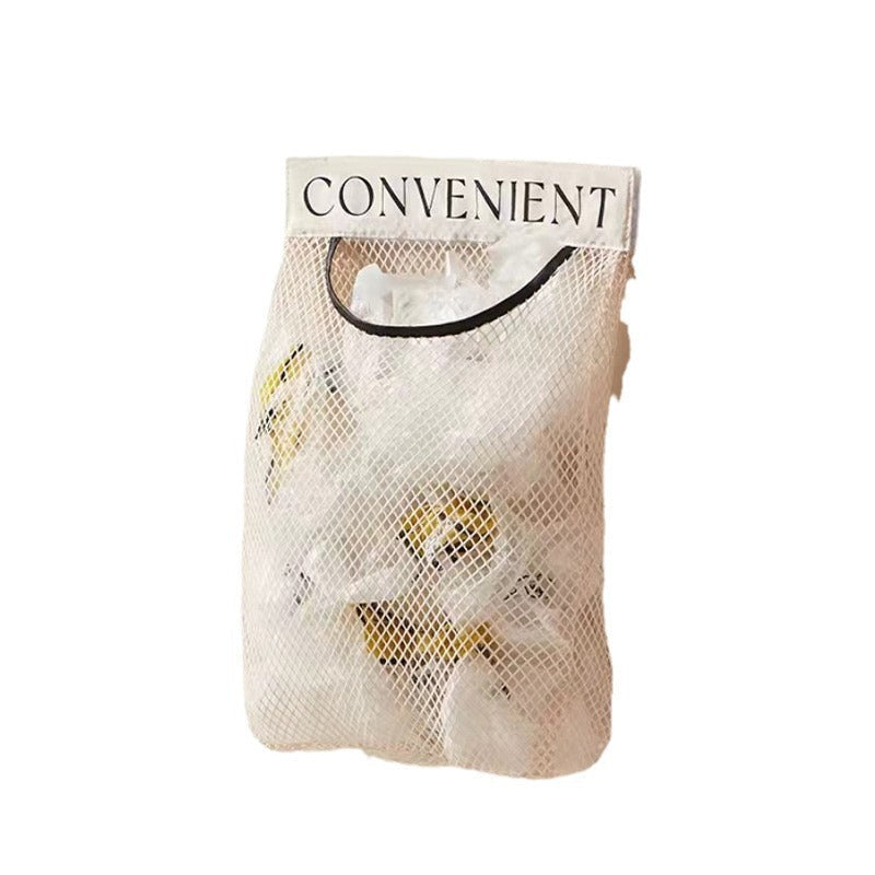 Large Capacity Mesh Storage Bag. Wall-Mounted Hanging Organizer