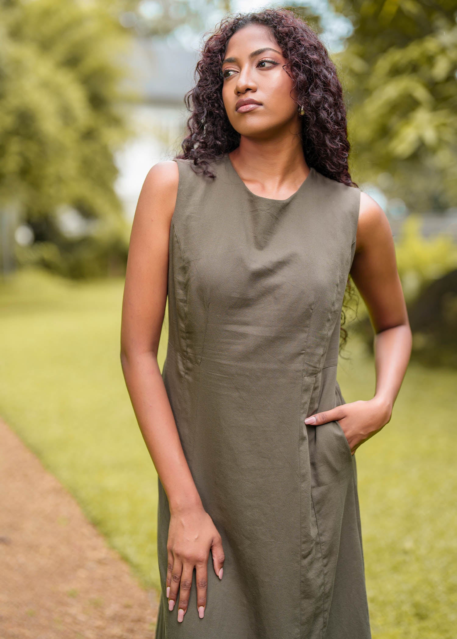 Sleeveless Dress With Seam Detail