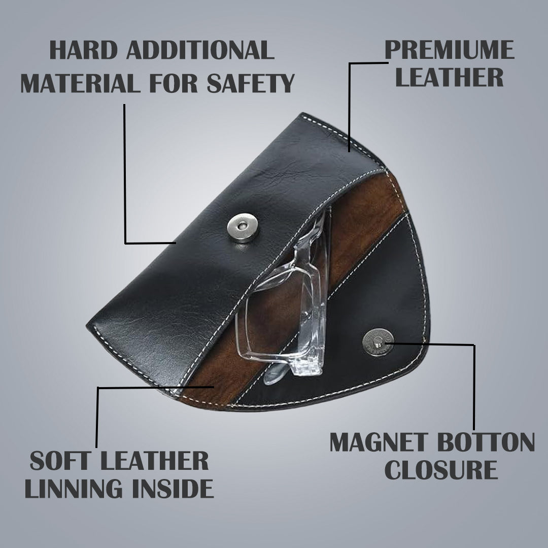 Black Leather Sunglasses Case