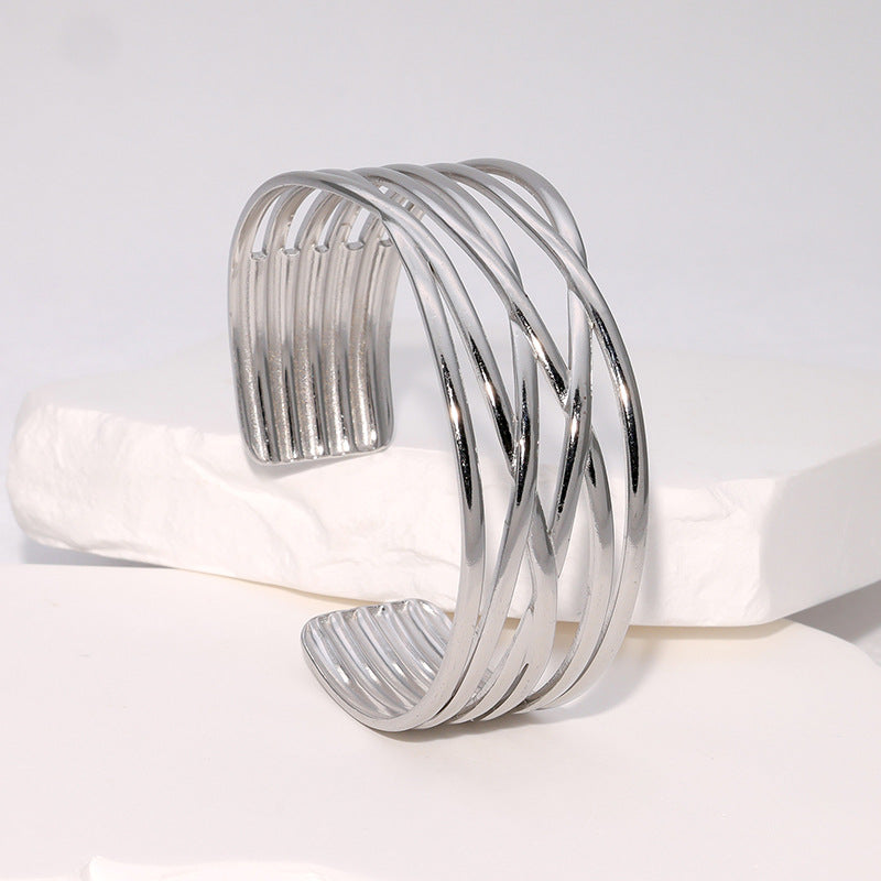 Geometric Irregular Simple Cold Style Personality Fashion Gold-Plated Stainless Steel Bracelet Bracelet