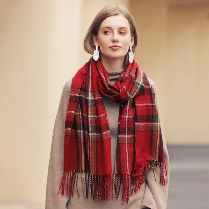 Women's Casual Elegant Streetwear Plaid Imitation Cashmere Scarf
