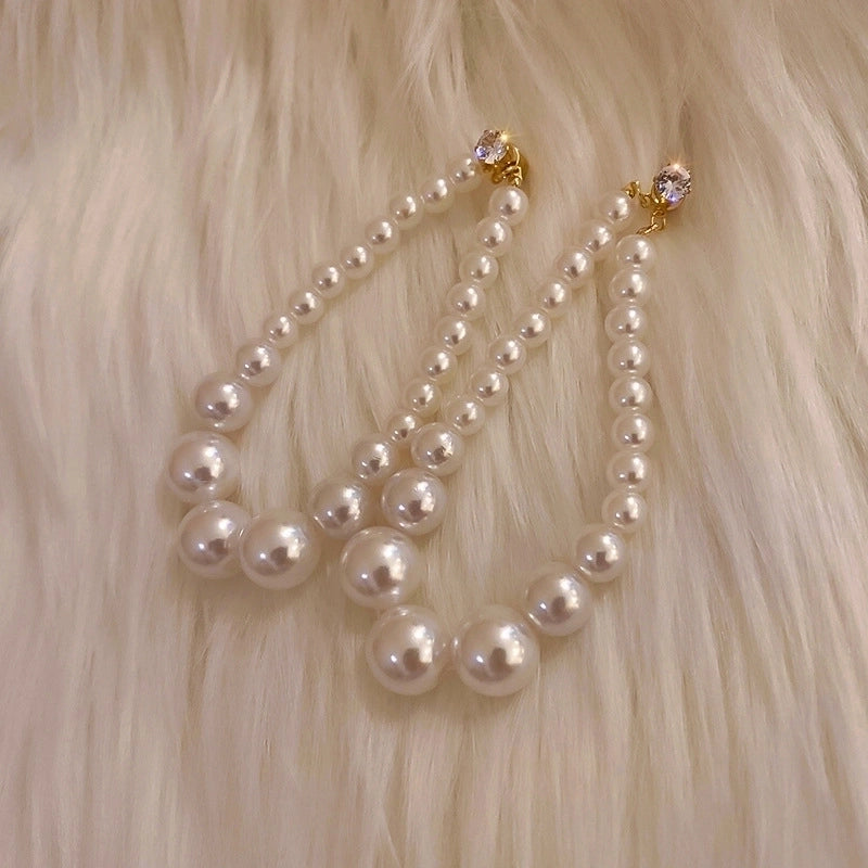 1 Pair Fashion Star Flower Imitation Pearl Alloy Inlay Rhinestones Women's Earrings
