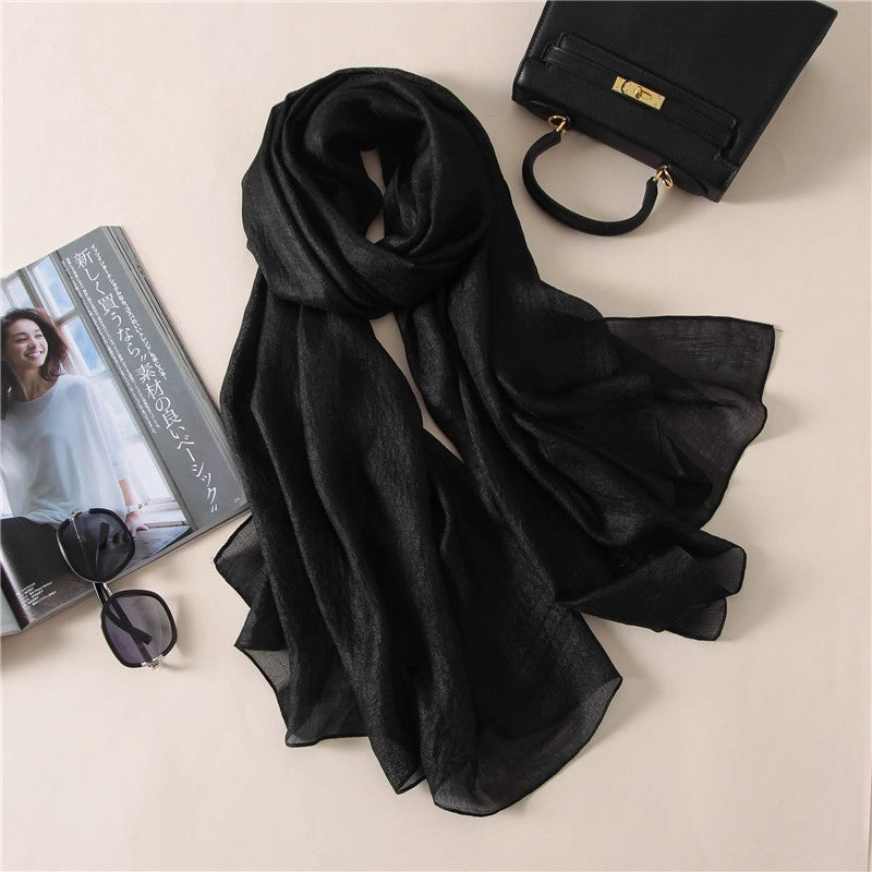 Autumn Fashion Travel Sunscreen Scarf Linen New Imitated Silk Scarves New Sweet Lady Shawl