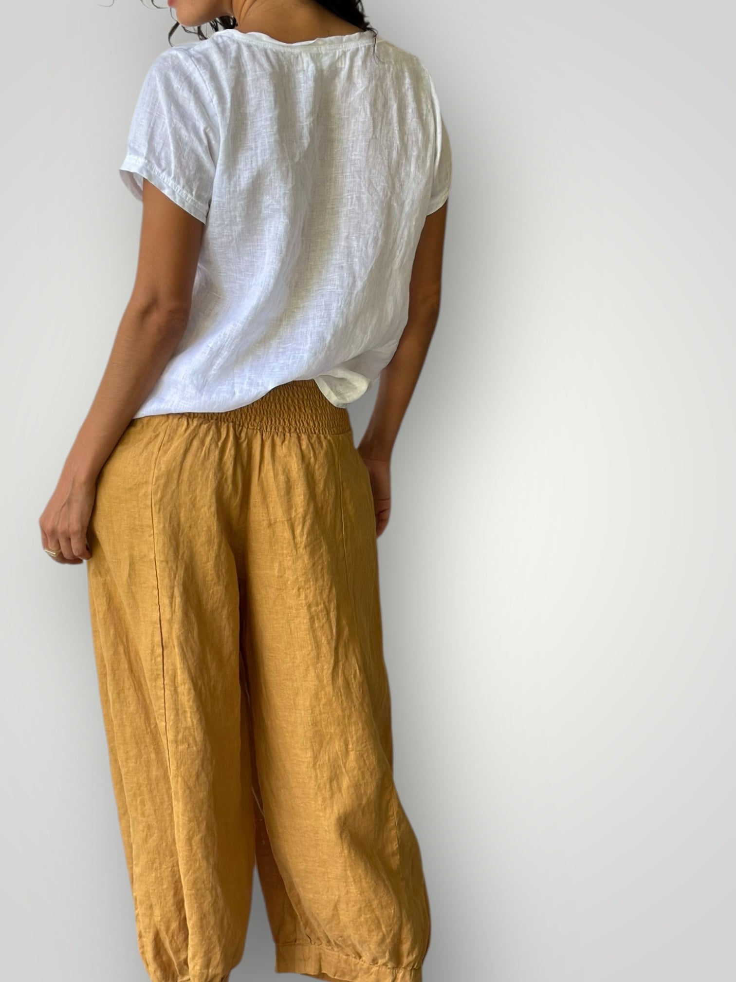 jackie pant-turmeric linen
