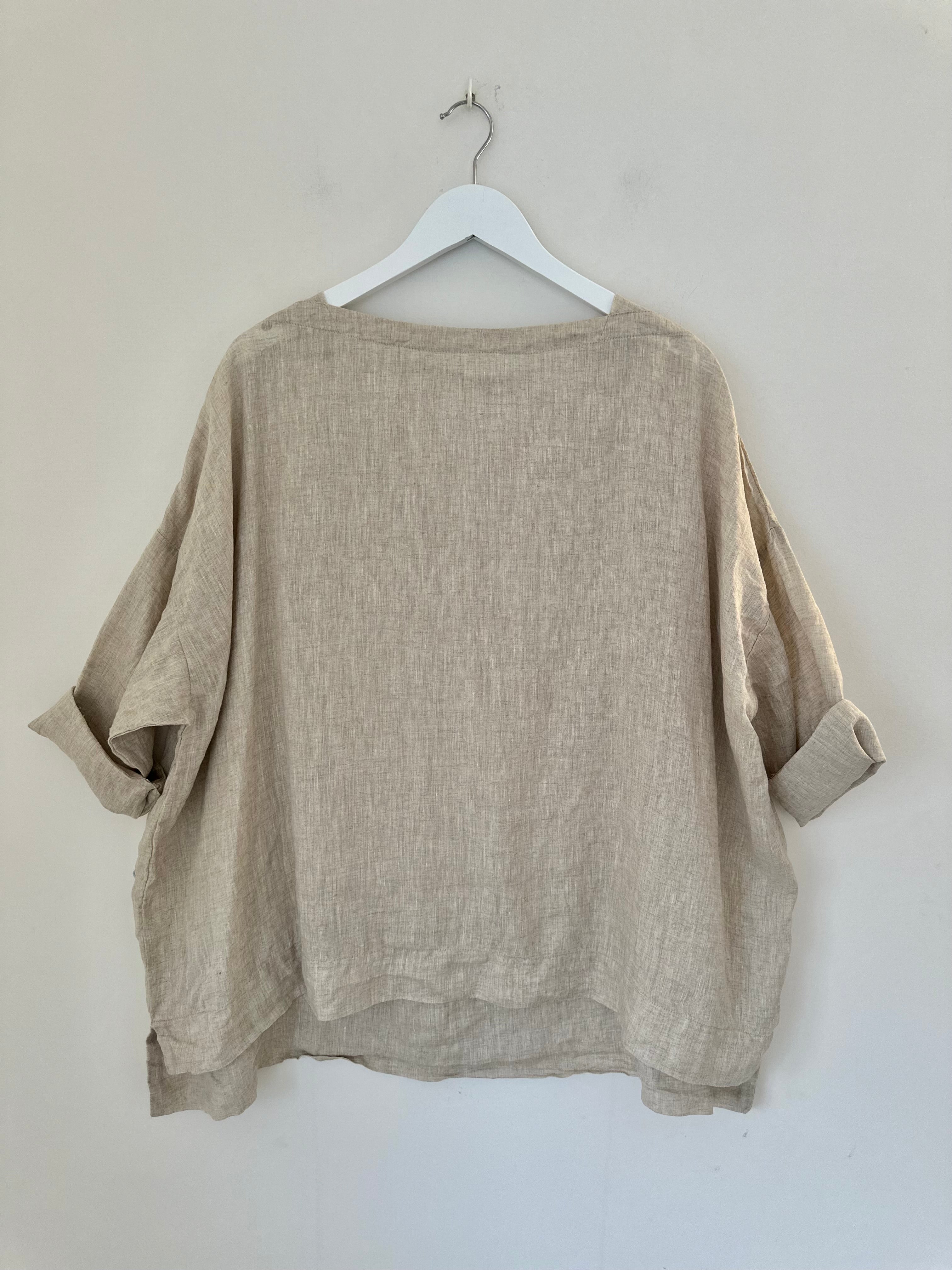 avril top - natural linen